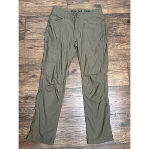 prAna Pants Women's 8R Halle Straight Fit II Olive Green Hiking Outdoor Trousers